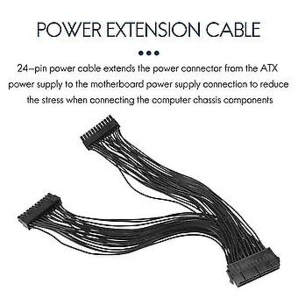 Atx 24pin 1 Til 2 Port Strømforsyning Forlængerkabel Psu Han Til Hun Splitter 24pin Forlængerkabel
