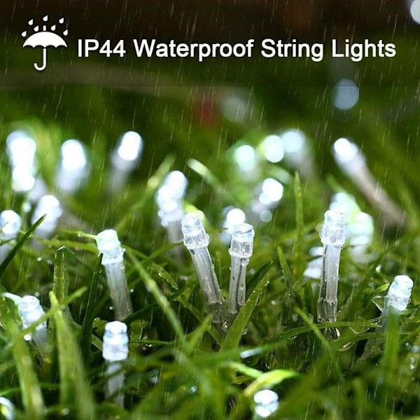 Julelys, 20M 200 LED utendørs elektriske lyslenker 8 moduser vanntette fe-lys for hjem innendørs fest bryllupsvindu dekorasjon, C