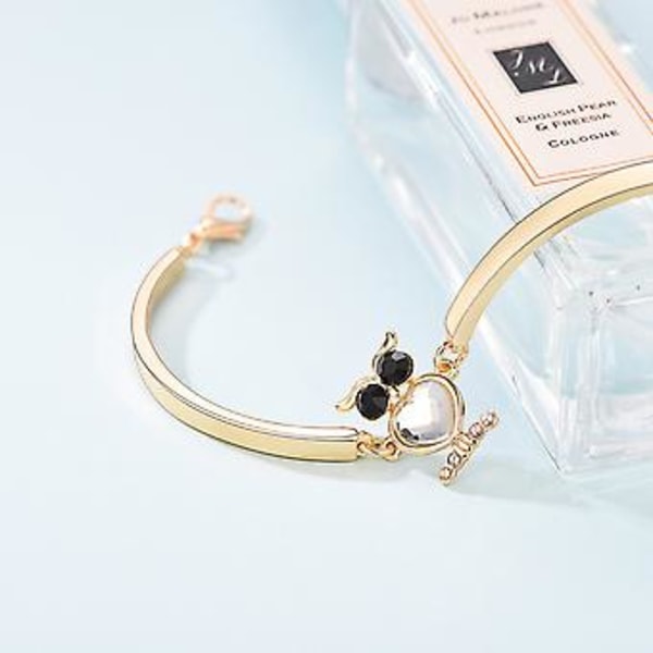 Distinkt Ugglemönster Rhinestone Legering Justerbart Kedjearmband för Kvinnor