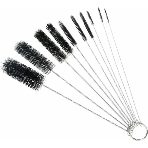 Cleaning brushes for bottles, kettle spout, teapot, tube and straw glasses
