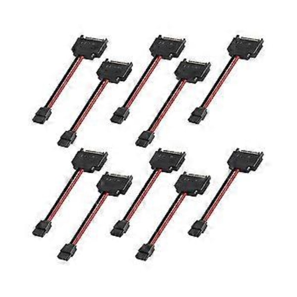 10 stk. Sata 15pin Han Til 6pin Sata Kabel Sata 15 Pin Til 6 Pin Strømadapter Kabel Til Notebook Cdro