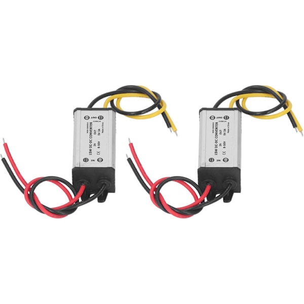 2 st DC 8-50V till 5V 3A 15W Buck-omvandlare Spänningsregulator för Bil Båt Yacht Järnväg Flyg