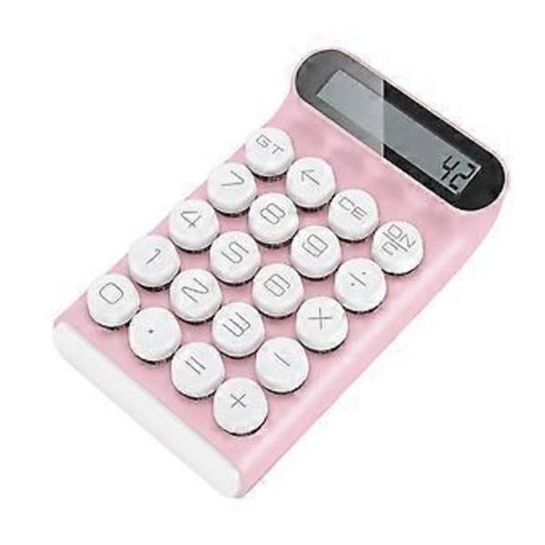 Retro Lommeregner Mekanisk Tastatur Bærbar Computer 10 Cifret LCD Display Finansielt Kontor Mode Lommeregner-Pink