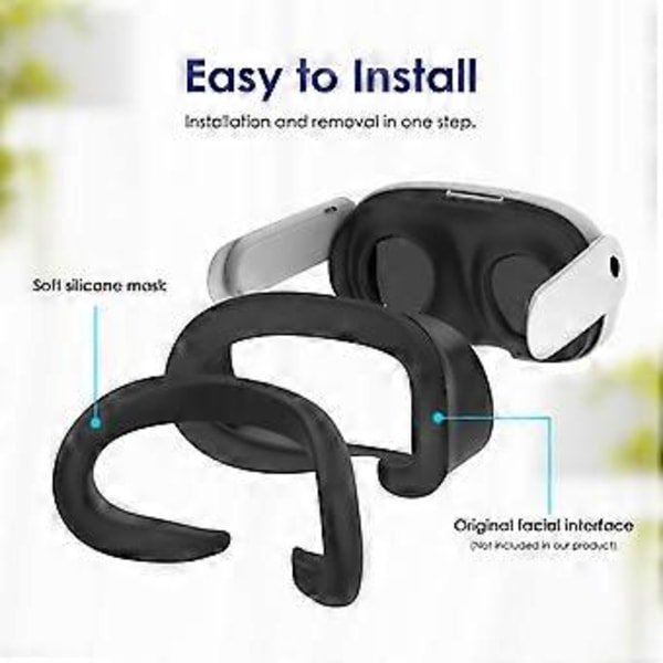 Silikonmaskskydd Ansiktsskyddsdyna för 3 Ansiktskudde Skyddande Skydd för Quest 3 VR-tillbehör A