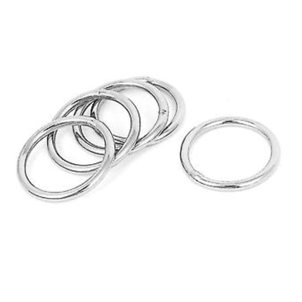 30 mm x 3 mm rustfrit stål webbing stropper svejsede O-ringe 5 stk