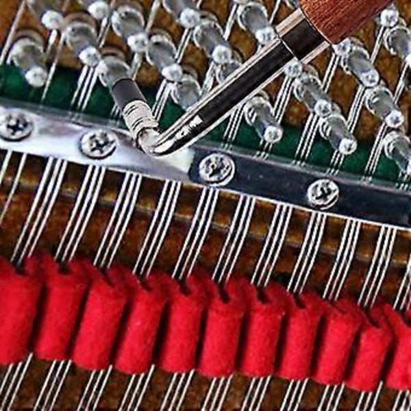 Stemmehammer L-formet Skiftenøkkel Stemmer Skrunøkkel Tip Streng Pin Reparationsverktøy for Piano