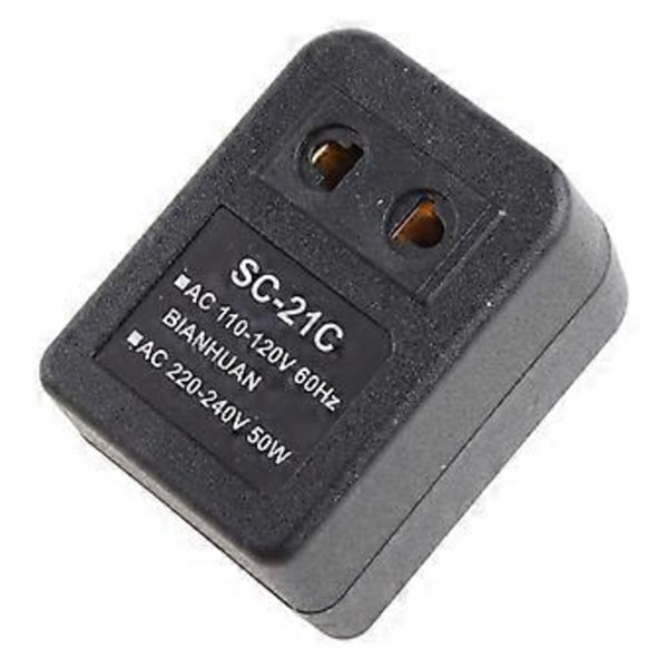 Uusin Jännitteenkorotusmuunninadapteri 110V US - 220V US EU Musta 1 kpl