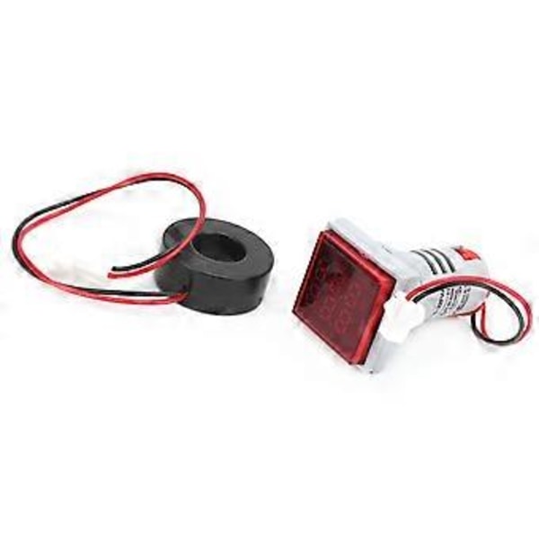 AD1622FVA 2-i-1 Voltmeter Amperemeter Spenningsstrømmåler Tester Måleindikator Rød