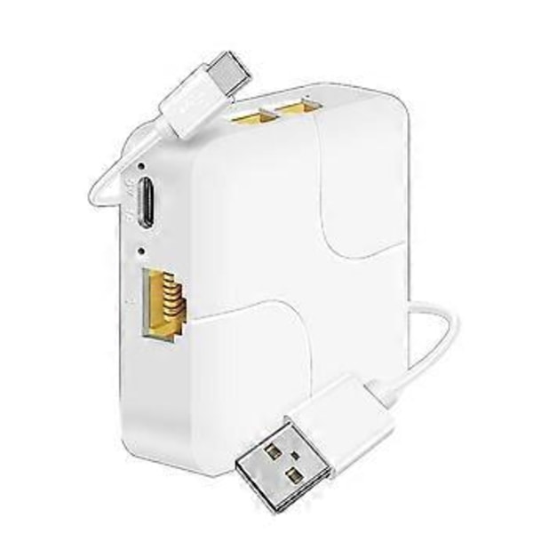 Universaali verkkokaapelin jatko Ethernet-jakaja Nopea USB C -virta Gigabit Internet Rj45 -jakajasovitin 1–4