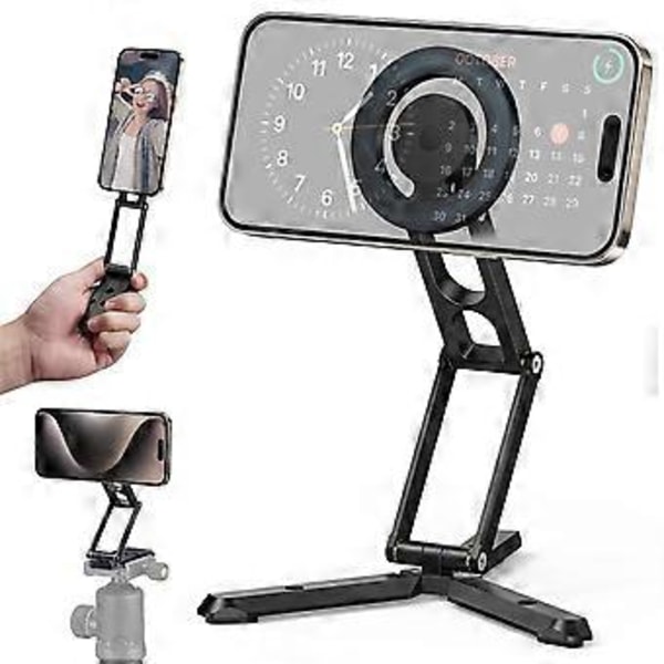 Sammenleggbart Magnetisk Tripod Telefonstativ Smartphone Skrivebordsholder for 15 14 13 12 Magnetstativ