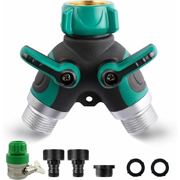 Aiglam 2-Way Distributor, 2-Way Hose Distributor, 2-Way Hot Water Dispenser with Garden Hose Connector 2-Way Distributor with Adjustable and Lockabl