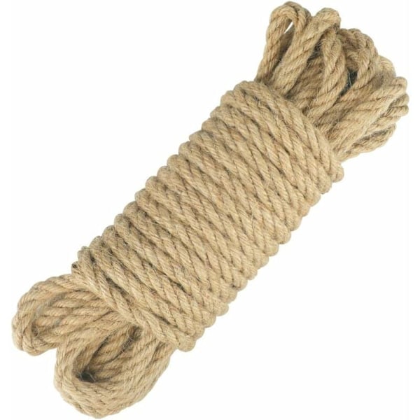 Jute Rep 8 mm tjock, 10 meter lång, för hantverk, möbeldekor, packning, trädgårdsskötsel, klösstolpar