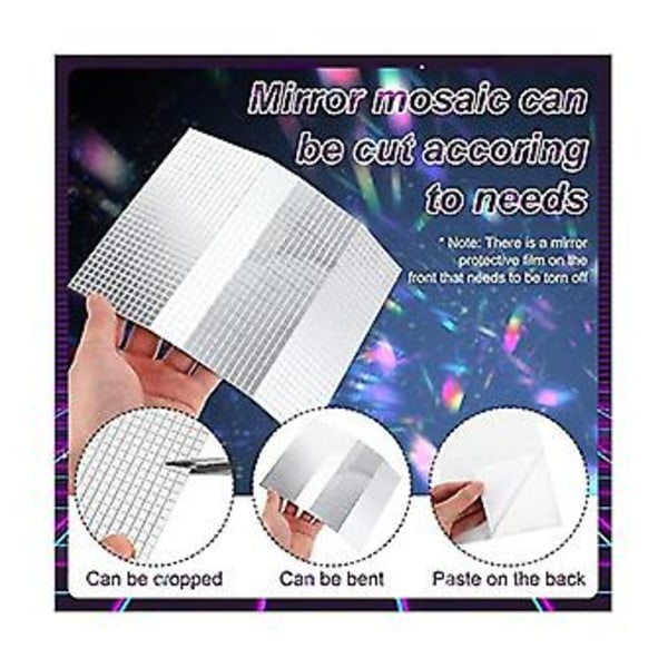 8100 stk. Selvklæbende Spejl Mosaikfliser 5 X 5 mm og 10 X 10 mm til DIY Diskokugle Håndværk Disco