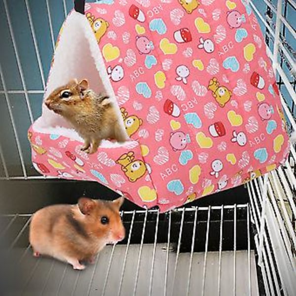 Rosa Vinter Hamster Varm Hängmatta Hängande Säng Hus Bo för Smådjur Ekorre Sockerglidare Kanin Marsvin