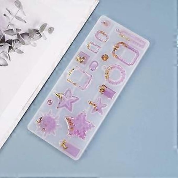 Krystall Epoxy Resin Form Øredobber Anheng Støping Silikonform DIY Verktøy