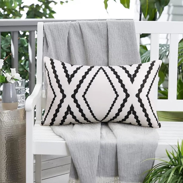 Vattentäta Boho-kuddfodral, Geometriska Kuddfodral För Utomhusgård, Set Om 2, 18 X 18 Tum