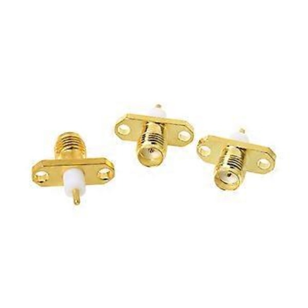 10kpl SMA Naaras 2-reikäinen Laippa PTFE Juotos Paneelikiinnitys Adapteri RF Liittimet Str