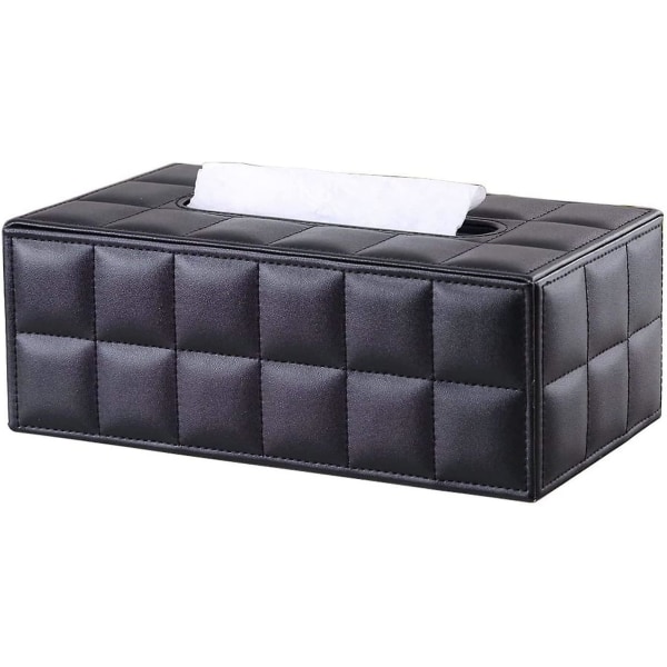 Imitert skinn serviettboks Kosmetisk serviettboks Håndkle dispenser Serviettholder, 25x13.5x9.5cm (hvit)