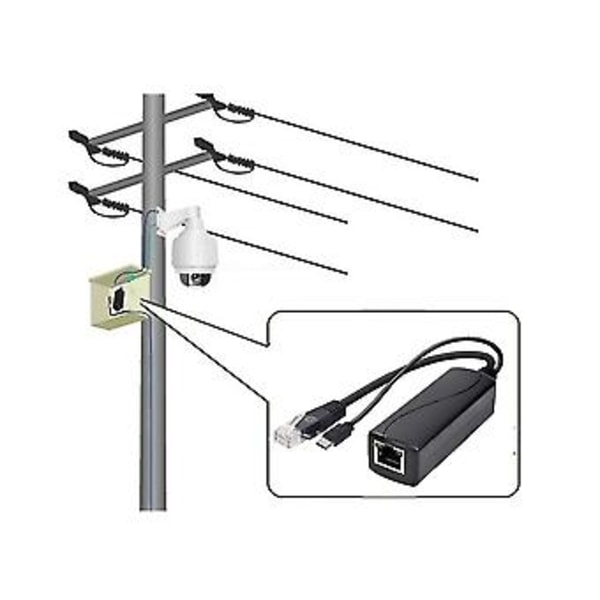 100m Poe Splitter 5v 2.4a Ieee802.3af Poe Splitter Kabel -usb Grensesnitt For Rasp