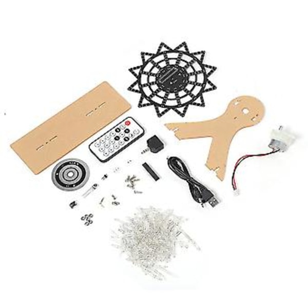 Färgglad LED Blinkande Plug In DIY Kit för Elektriskt Roterande Pariserhjul Transparent