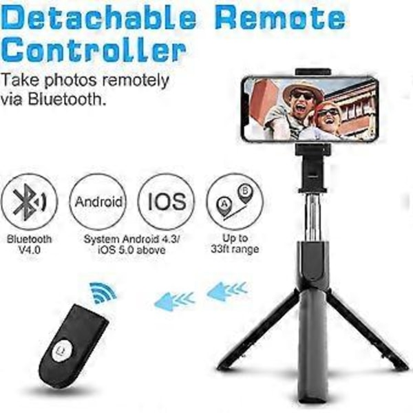 Selfie Stick, Bluetooth Selfie Stick Stativ 3 I 1 Selfie Stick Selfie Stick Med Bluetooth Gåva