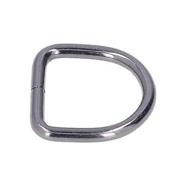 20 kpl Harmaita Metallisia D-renkaita: Ensiluokkaista Rautaa, Tukevia ja Kestäviä Vaatteille ja Laukkuille - 3,8x25x25mm