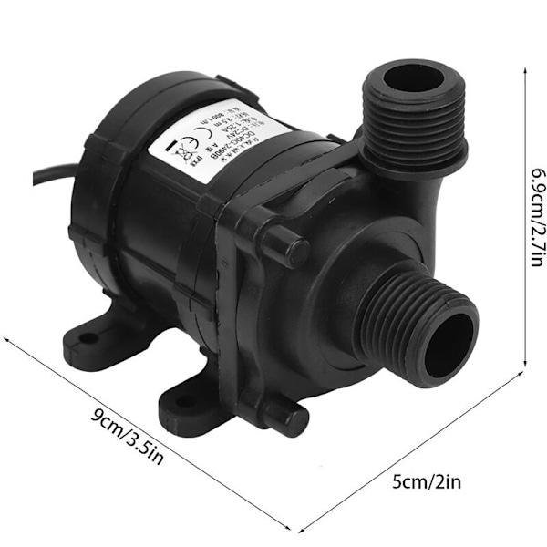 DC 24V 750L/H Ultra Hiljainen Mini Harjaton Vesipumppu