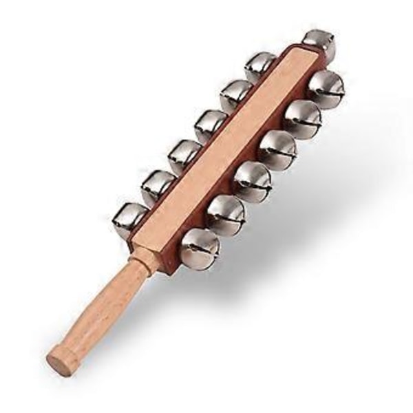 Håndbjeller Hånd Sledebjeller Tre Ristebjeller Bjellepinne Musikalsk Slagverksinstrument Bjeller for Juleferie Bryllup Bursdagsfest Gave