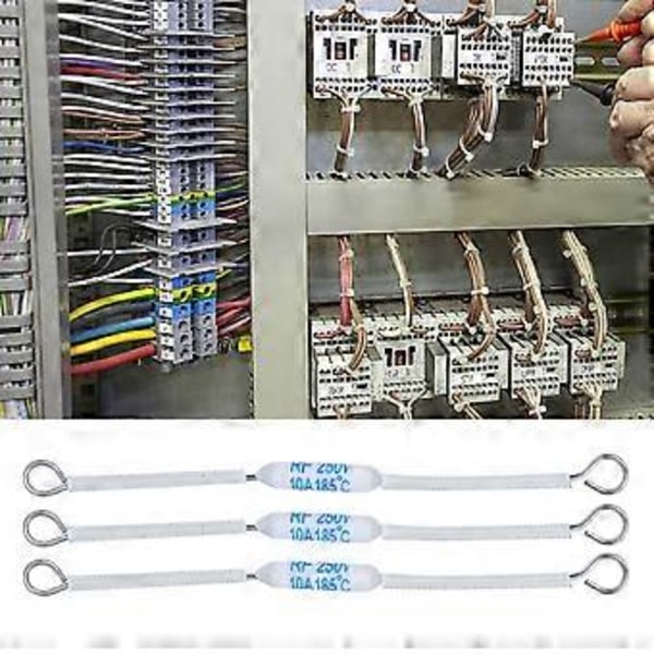 20st 250V 10A RF Keramisk Säkring Bryt Temperatur Termisk Säkring för Apparater (90mm / 3.5in 185)