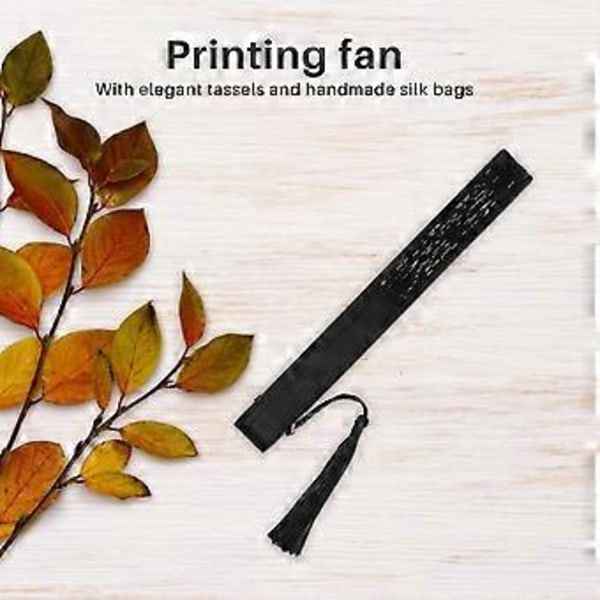 Charmig Elegant Modern Kvinna Handgjord Bambusilke 8.27 tum (21 cm) Vikbar Fickplånbok Handfläkt, Transparent Målad Hållande Fläkt med Silkepåsar/W