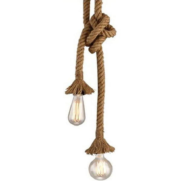 Hamp Rebs Lysekrone Pendellampe, Retro Vintage Industriel Stil Til Restaurant, Bar, Cafe, E27, 220v, 100cm (pære ikke inkluderet)