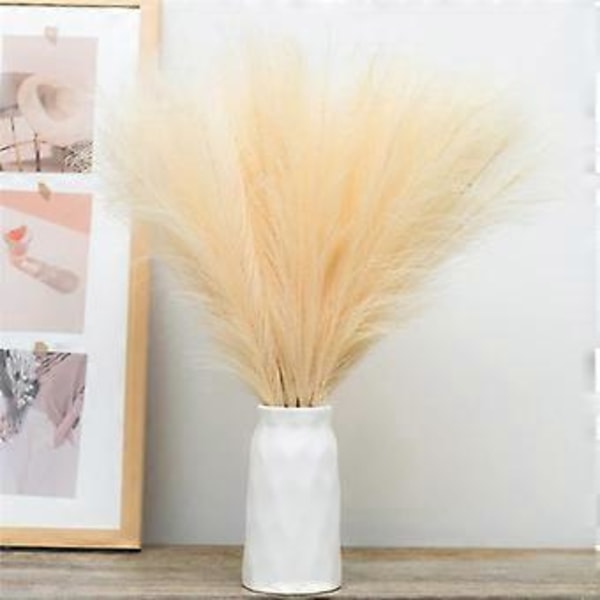 Falsk Pampasgress, 18 tommer/45 cm Kunstig Pampasgress 5 Stilk Pompøst Gress Blomsterarrangement for (Beige)