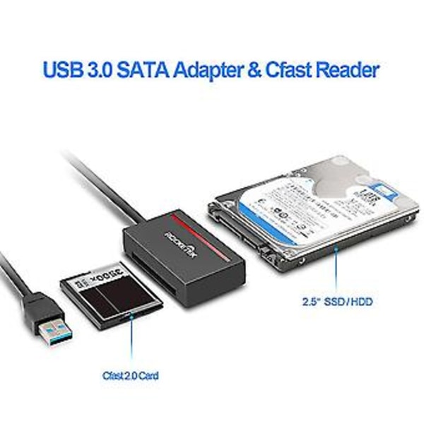 Cfast 2.0 Læser Usb 3.0 Til Sata Adapter Cfast 2.0 Kort Og 2.5 Tommer Hdd Harddisk/Læs Skriv Ssd