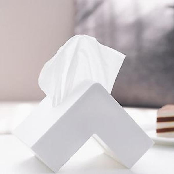Nordisk Stil Plast Tissue Box Hållare Personlighet Enkelhet Tissue Förvaringslåda för Restaurang Vardagsrum Skrivbord Vit