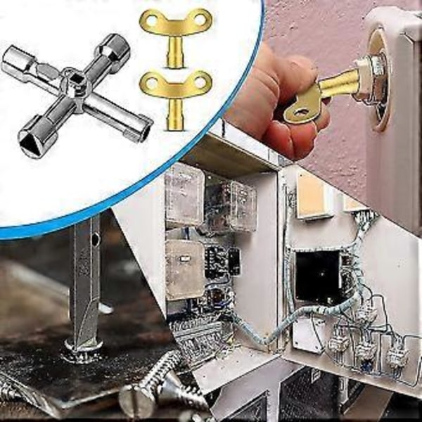 2st Radiatoravluftningsnyckel Skåpsnyckel El Vatten Gas Mätarskåp Öppningsnyckel 6mm