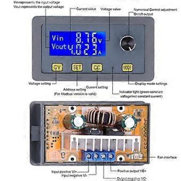 Professionell 5A DC Justerbar Step Down Strömförsörjningsmodul Spänning Ström Effektmodul
