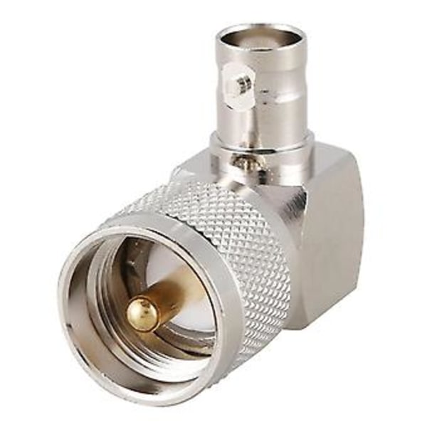 UHF PL259 -259 Hann til BNC Hunn Rettvinklet RF Adapter Kobling, sølv