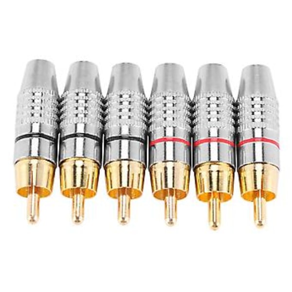 Plug Adapter, O Phono Plated S Connector, hi End - 6-pak, sølv
