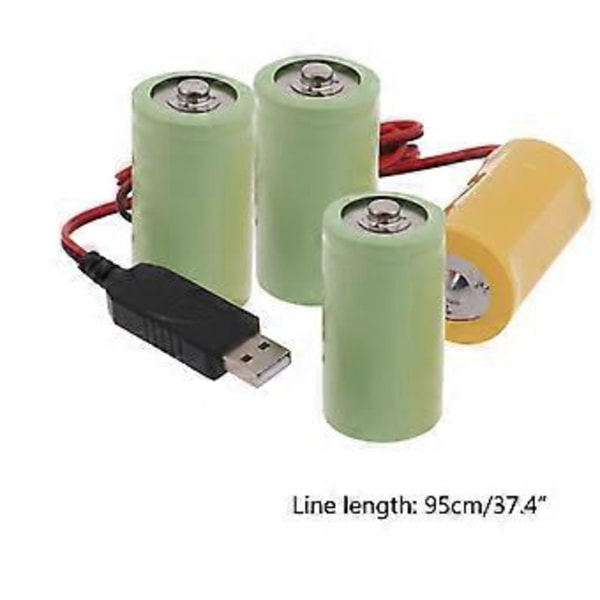 LR20 D Batterieliminator USB Strömkabel Sladd 6V D Batterielimineringslinje