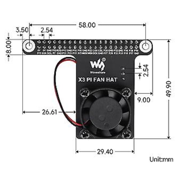 5000rpm Ing Fläkt Expansionskort För Sunrise X3 Kort Med Gpio Gränssnittsadapter B