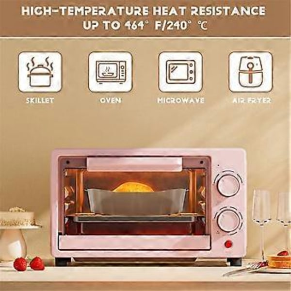 20 cm Air Fryer Ovn Bakebrett Frityrkyllingkurv Matte AirFryer Silikon Gryte Rund Erstatnings Grillpanne Brun