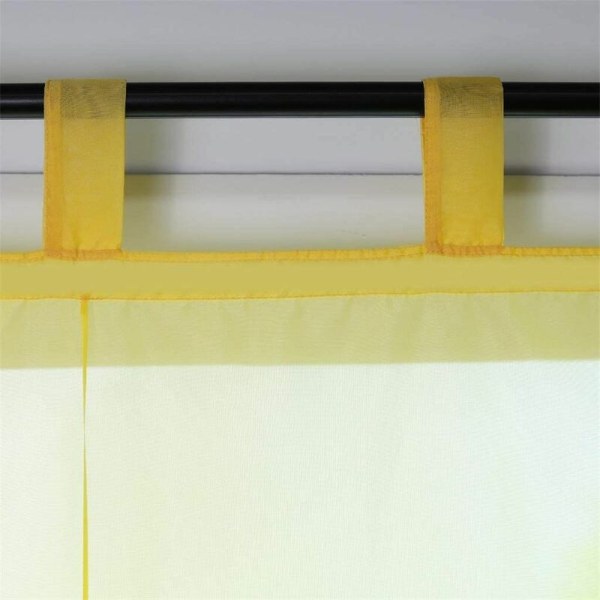 Roomalainen verho silmukkaverhoilla Keittiön roomalaiset sälekaihtimet Läpikuultava verho Silmukkaverhot Moderni Voile Keltainen LxK 60x155cm 1kpl