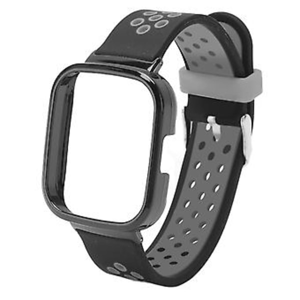 2 i 1 Ersättningsarmband för Redmi Watch 3 Snabbkoppling Mjukt Silikon Svettåligt Smartwatch Armband Svart Grå