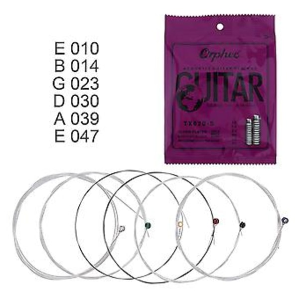 6 stk./sæt Acoic Guitarstrenge Anti-r Hexagonal Core+8% El Li