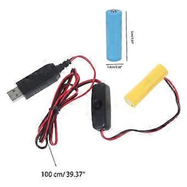 Universal QC3.0 USB til 5V 6V 7.5V 9V 12V LR6 AA Batteri Eliminator Strømkabel