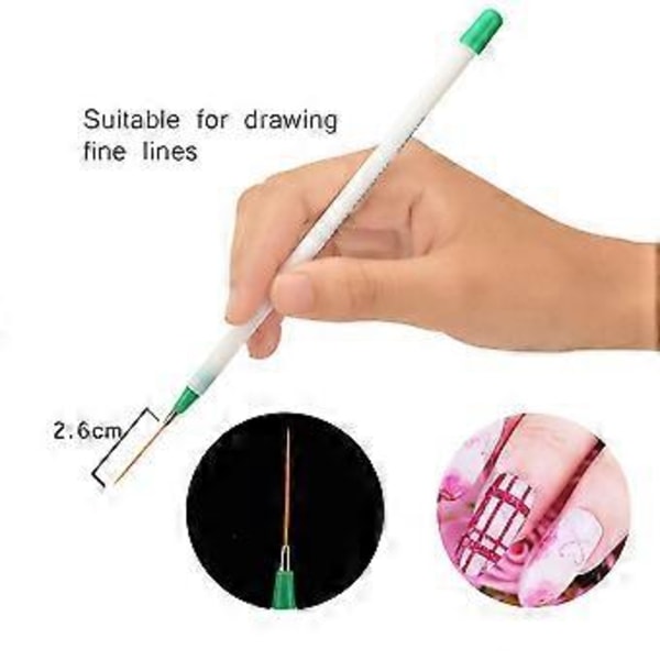 Kynsitaide Sivellin Liner Dotting Viuhka Design Akryyli Rakentaja Litteä Kristallimaalaus Piirustus Kaiverrus Kynä Uv Geeli Manikyyri Vinkit Design