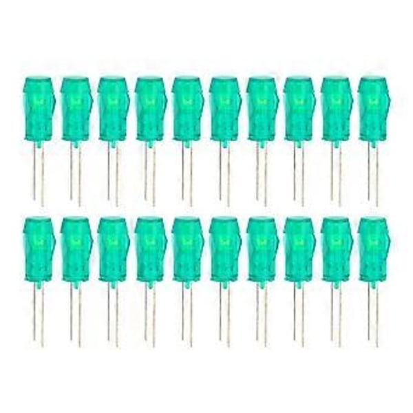 20 stk. LED Plastikholder Bezel Mount PC Indikatorlys Fly Lampeskærm Komponent 5mm Grønt Lys