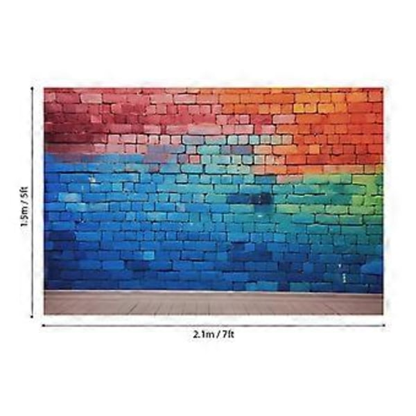 2.1 * 1.5m / 7 * 5ft Valokuvaustausta Muotokuva Valokuvaus Taustat Värikäs Tiiliseinä Valokuvausstudiotarvikkeet Muotokuviin Juhlakoristeluun