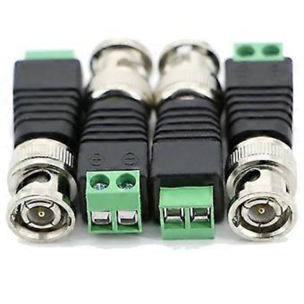 BNC-uros Balun -liitin 20 kpl Koaksiaali Cat5 - BNC-urosliitin CCTV-valvontakameroille, BNC-urosliitin