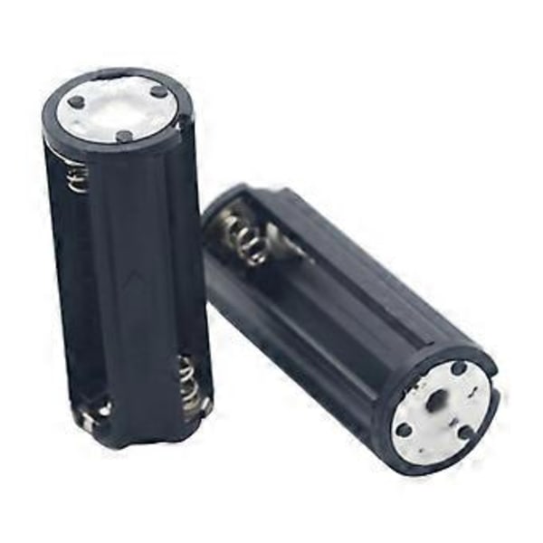Ficklampsadapter för Fodralomvandlare 2st Batterihållare Svart Cylindrisk AAA Plast Batterihållare Adapter för